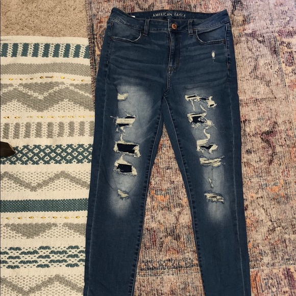 American Eagle Outfitters Denim - American Eagle medium wash destroyed jeans.